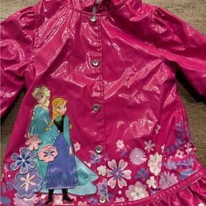 Disney Pink Floral Raincoat with Characters